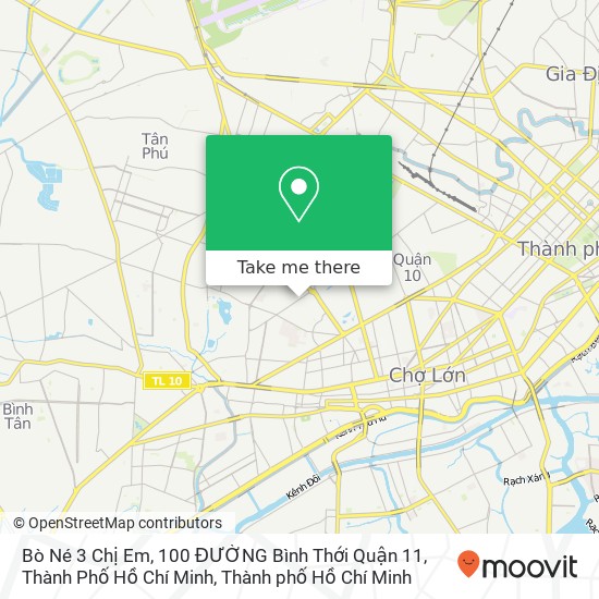 Bản đồ Bò Né 3 Chị Em, 100 ĐƯỜNG Bình Thới Quận 11, Thành Phố Hồ Chí Minh