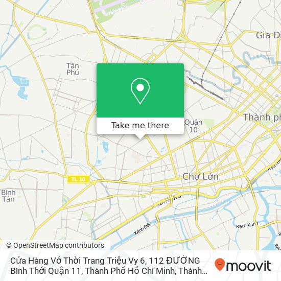 Bản đồ Cửa Hàng Vớ Thời Trang Triệu Vy 6, 112 ĐƯỜNG Bình Thới Quận 11, Thành Phố Hồ Chí Minh