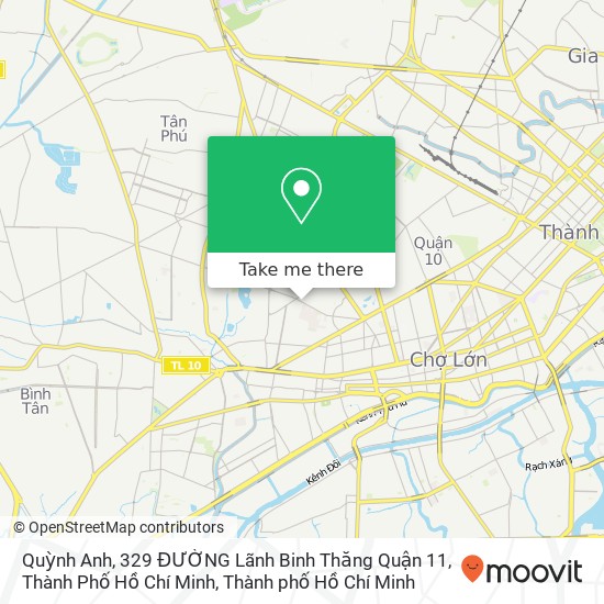 Bản đồ Quỳnh Anh, 329 ĐƯỜNG Lãnh Binh Thăng Quận 11, Thành Phố Hồ Chí Minh