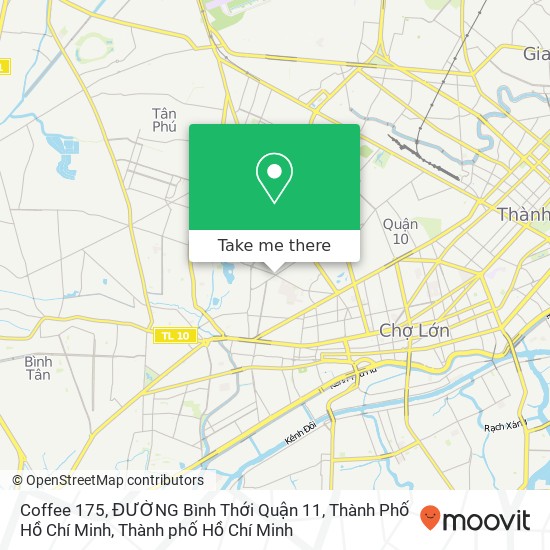 Bản đồ Coffee 175, ĐƯỜNG Bình Thới Quận 11, Thành Phố Hồ Chí Minh