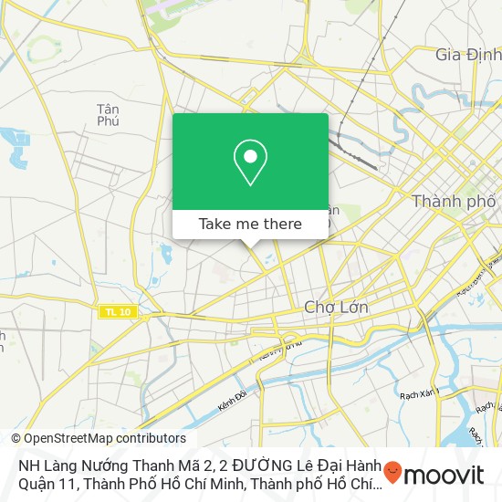 Bản đồ NH Làng Nướng Thanh Mã 2, 2 ĐƯỜNG Lê Đại Hành Quận 11, Thành Phố Hồ Chí Minh
