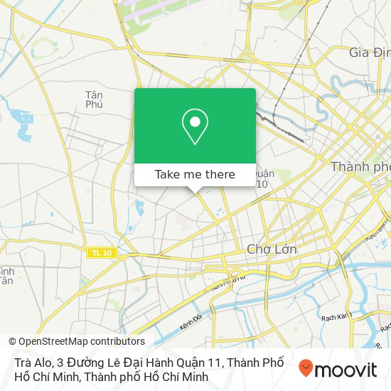 Bản đồ Trà Alo, 3 Đường Lê Đại Hành Quận 11, Thành Phố Hồ Chí Minh