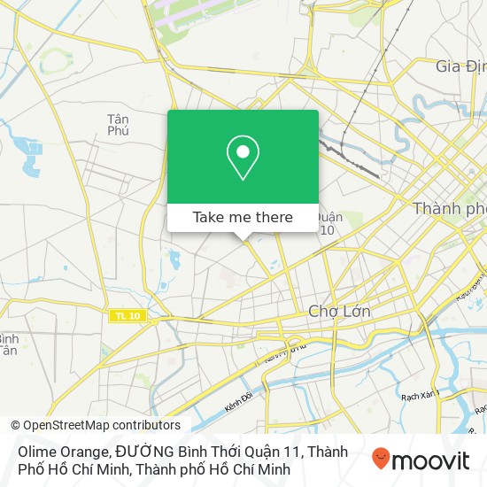 Bản đồ Olime Orange, ĐƯỜNG Bình Thới Quận 11, Thành Phố Hồ Chí Minh