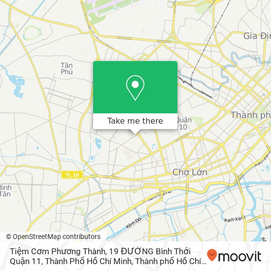 Bản đồ Tiệm Cơm Phương Thành, 19 ĐƯỜNG Bình Thới Quận 11, Thành Phố Hồ Chí Minh