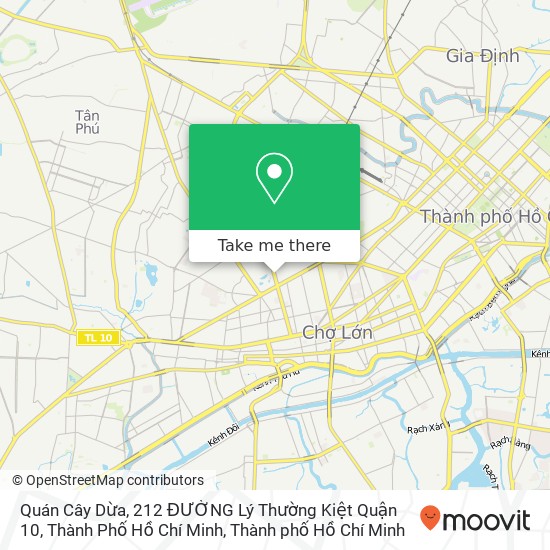 Bản đồ Quán Cây Dừa, 212 ĐƯỜNG Lý Thường Kiệt Quận 10, Thành Phố Hồ Chí Minh