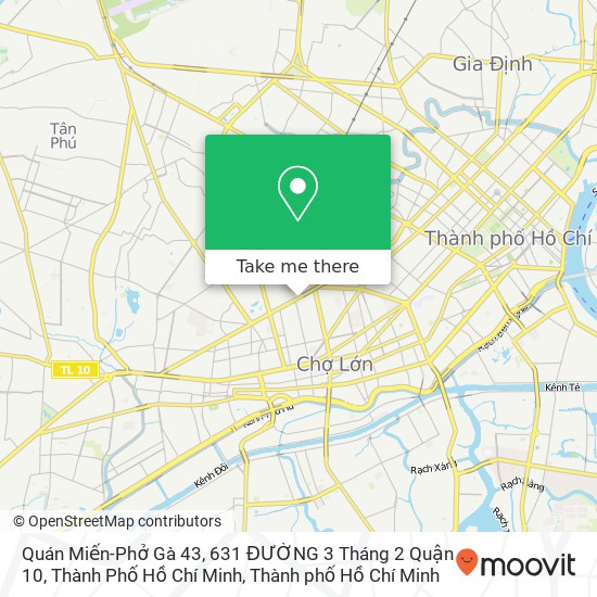 Bản đồ Quán Miến-Phở Gà 43, 631 ĐƯỜNG 3 Tháng 2 Quận 10, Thành Phố Hồ Chí Minh