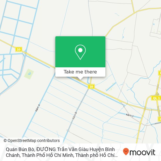 Bản đồ Quán Bún Bò, ĐƯỜNG Trần Văn Giàu Huyện Bình Chánh, Thành Phố Hồ Chí Minh