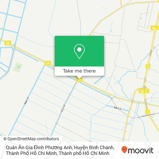 Bản đồ Quán Ăn Gia Đình Phương Anh, Huyện Bình Chánh, Thành Phố Hồ Chí Minh