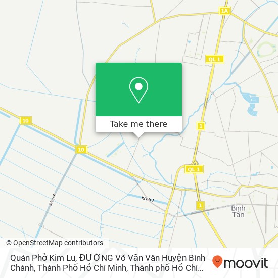 Bản đồ Quán Phở Kim Lu, ĐƯỜNG Võ Văn Vân Huyện Bình Chánh, Thành Phố Hồ Chí Minh