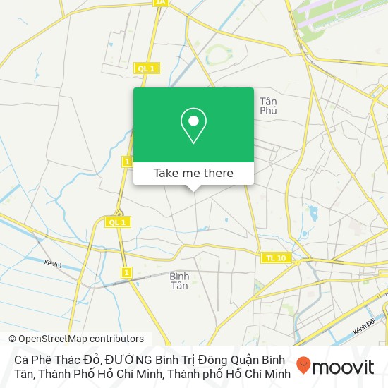 Bản đồ Cà Phê Thác Đỏ, ĐƯỜNG Bình Trị Đông Quận Bình Tân, Thành Phố Hồ Chí Minh