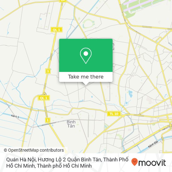 Bản đồ Quán Hà Nội, Hương Lộ 2 Quận Bình Tân, Thành Phố Hồ Chí Minh