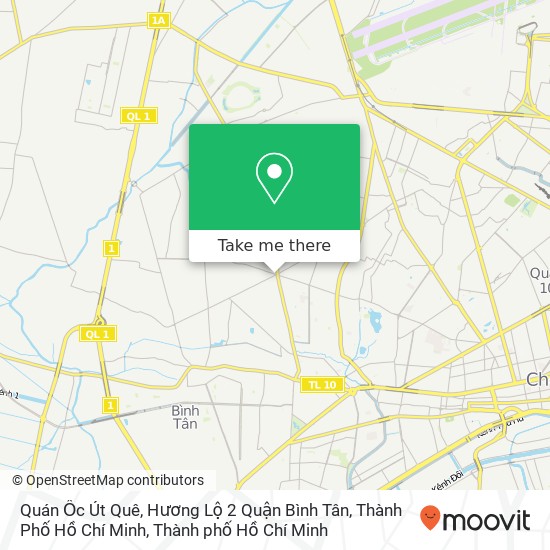 Bản đồ Quán Ốc Út Quê, Hương Lộ 2 Quận Bình Tân, Thành Phố Hồ Chí Minh