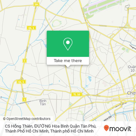 Bản đồ CS Hồng Thiên, ĐƯỜNG Hòa Bình Quận Tân Phú, Thành Phố Hồ Chí Minh