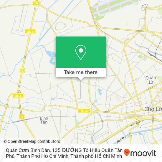 Bản đồ Quán Cơm Bình Dân, 135 ĐƯỜNG Tô Hiệu Quận Tân Phú, Thành Phố Hồ Chí Minh