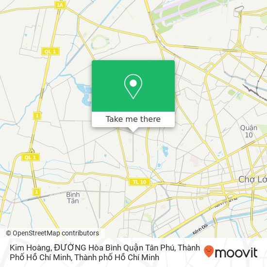 Bản đồ Kim Hoàng, ĐƯỜNG Hòa Bình Quận Tân Phú, Thành Phố Hồ Chí Minh