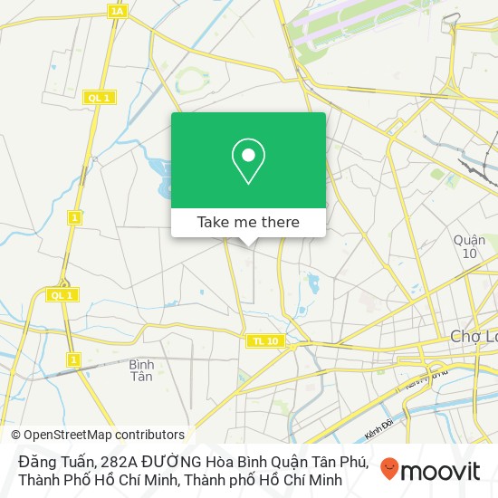 Bản đồ Đăng Tuấn, 282A ĐƯỜNG Hòa Bình Quận Tân Phú, Thành Phố Hồ Chí Minh