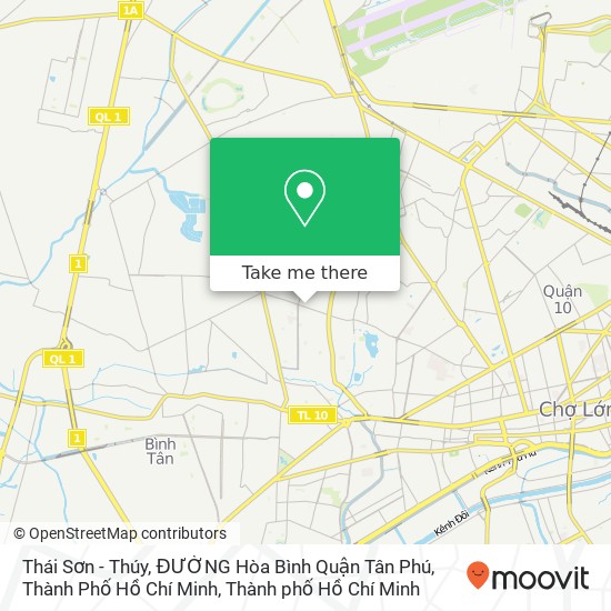 Bản đồ Thái Sơn - Thúy, ĐƯỜNG Hòa Bình Quận Tân Phú, Thành Phố Hồ Chí Minh