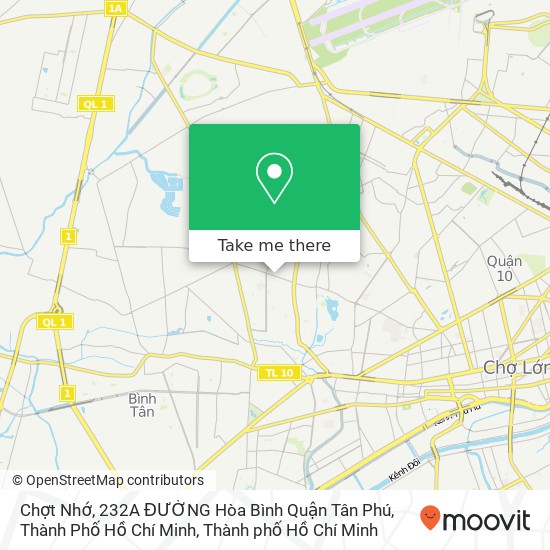 Bản đồ Chợt Nhớ, 232A ĐƯỜNG Hòa Bình Quận Tân Phú, Thành Phố Hồ Chí Minh