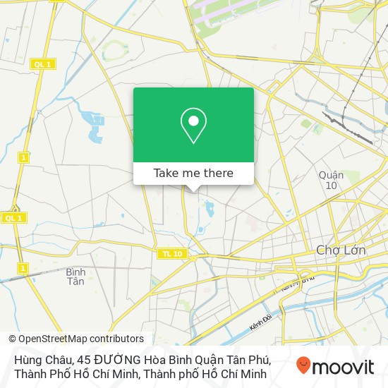Bản đồ Hùng Châu, 45 ĐƯỜNG Hòa Bình Quận Tân Phú, Thành Phố Hồ Chí Minh