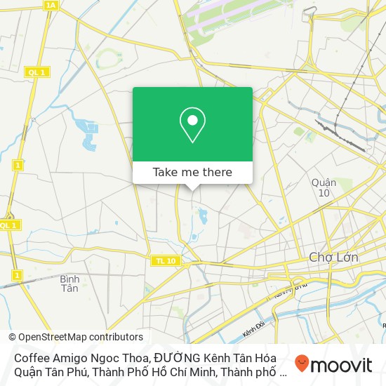 Bản đồ Coffee Amigo Ngoc Thoa, ĐƯỜNG Kênh Tân Hóa Quận Tân Phú, Thành Phố Hồ Chí Minh