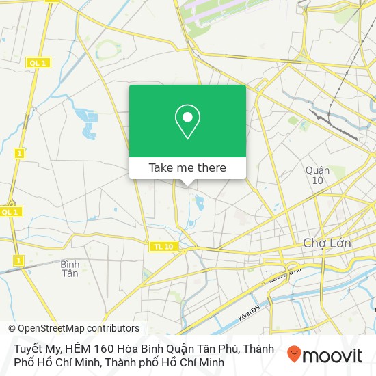 Bản đồ Tuyết My, HẺM 160 Hòa Bình Quận Tân Phú, Thành Phố Hồ Chí Minh