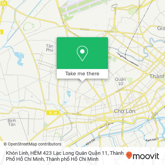 Bản đồ Khôn Linh, HẺM 423 Lạc Long Quân Quận 11, Thành Phố Hồ Chí Minh