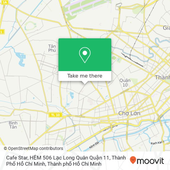Bản đồ Cafe Star, HẺM 506 Lạc Long Quân Quận 11, Thành Phố Hồ Chí Minh