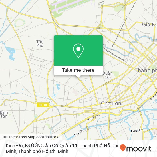 Bản đồ Kinh Đô, ĐƯỜNG Âu Cơ Quận 11, Thành Phố Hồ Chí Minh