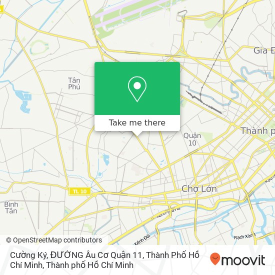 Bản đồ Cường Ký, ĐƯỜNG Âu Cơ Quận 11, Thành Phố Hồ Chí Minh