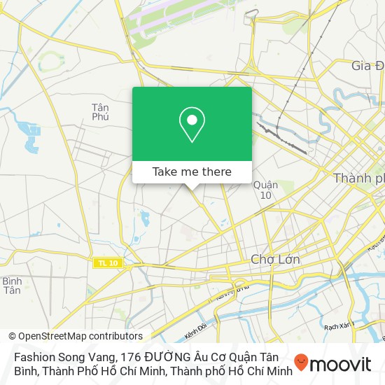 Bản đồ Fashion Song Vang, 176 ĐƯỜNG Âu Cơ Quận Tân Bình, Thành Phố Hồ Chí Minh