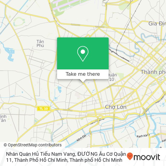 Bản đồ Nhân Quán Hủ Tiếu Nam Vang, ĐƯỜNG Âu Cơ Quận 11, Thành Phố Hồ Chí Minh