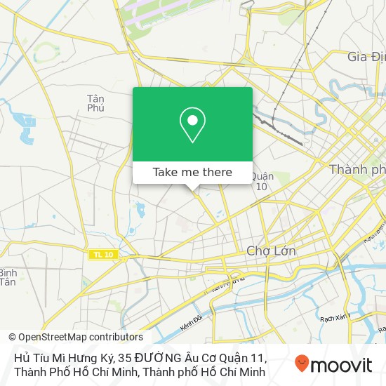 Bản đồ Hủ Tíu Mì Hưng Ký, 35 ĐƯỜNG Âu Cơ Quận 11, Thành Phố Hồ Chí Minh