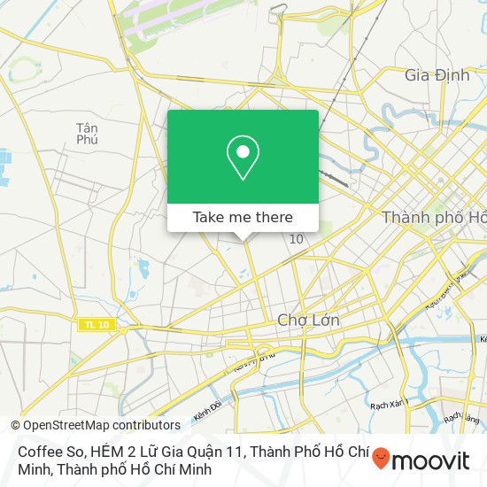 Bản đồ Coffee So, HẺM 2 Lữ Gia Quận 11, Thành Phố Hồ Chí Minh