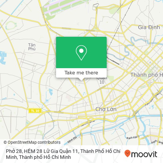 Bản đồ Phở 28, HẺM 28 Lữ Gia Quận 11, Thành Phố Hồ Chí Minh