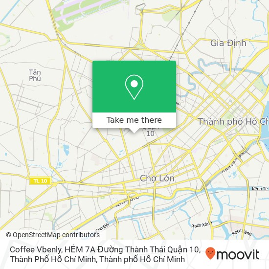 Bản đồ Coffee Vbenly, HẺM 7A Đường Thành Thái Quận 10, Thành Phố Hồ Chí Minh
