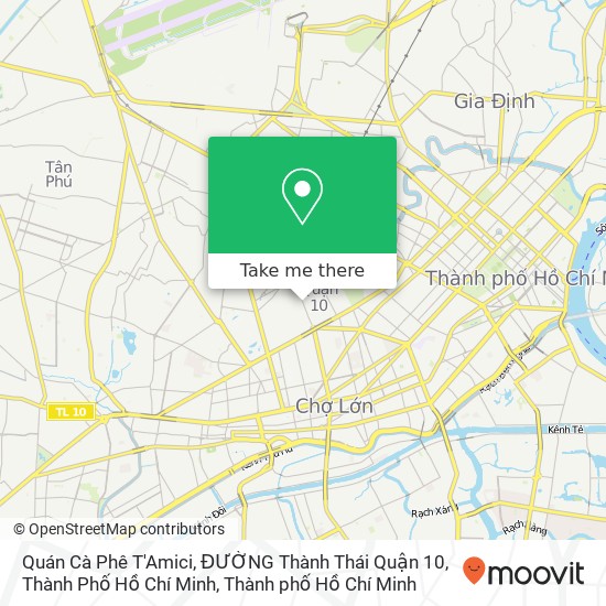 Bản đồ Quán Cà Phê T'Amici, ĐƯỜNG Thành Thái Quận 10, Thành Phố Hồ Chí Minh