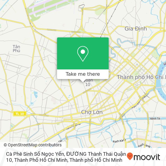 Bản đồ Cà Phê Sinh Số Ngọc Yến, ĐƯỜNG Thành Thái Quận 10, Thành Phố Hồ Chí Minh
