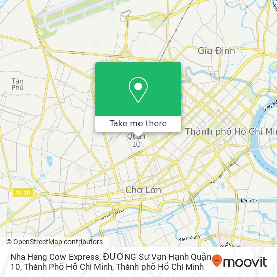 Bản đồ Nha Hang Cow Express, ĐƯỜNG Sư Vạn Hạnh Quận 10, Thành Phố Hồ Chí Minh