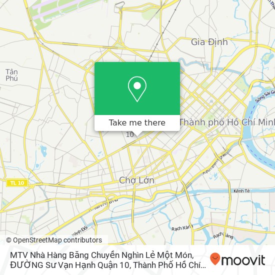 Bản đồ MTV Nhà Hàng Băng Chuyền Nghìn Lẻ Một Món, ĐƯỜNG Sư Vạn Hạnh Quận 10, Thành Phố Hồ Chí Minh