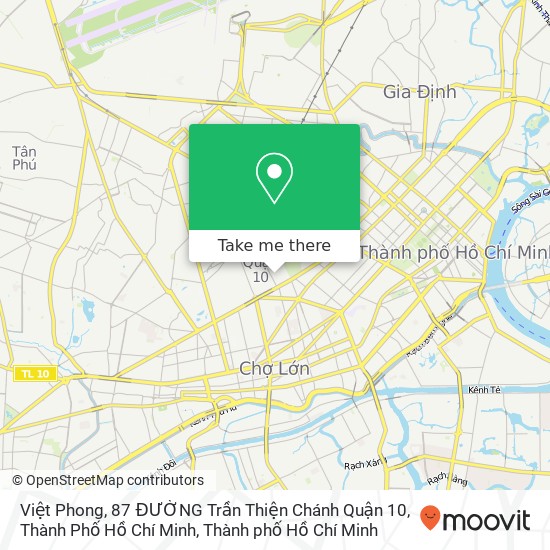 Bản đồ Việt Phong, 87 ĐƯỜNG Trần Thiện Chánh Quận 10, Thành Phố Hồ Chí Minh