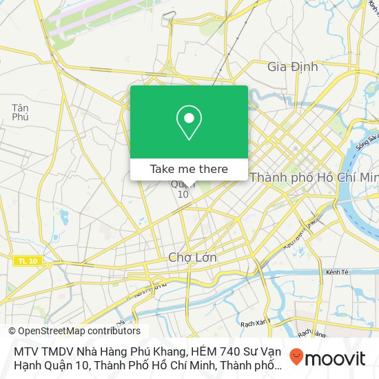 Bản đồ MTV TMDV Nhà Hàng Phú Khang, HẺM 740 Sư Vạn Hạnh Quận 10, Thành Phố Hồ Chí Minh