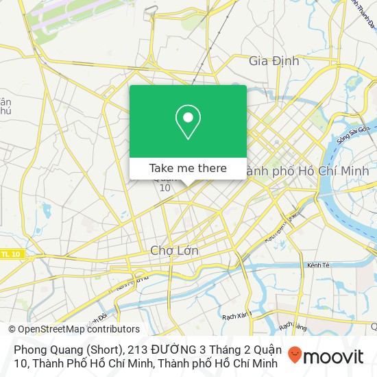 Bản đồ Phong Quang (Short), 213 ĐƯỜNG 3 Tháng 2 Quận 10, Thành Phố Hồ Chí Minh