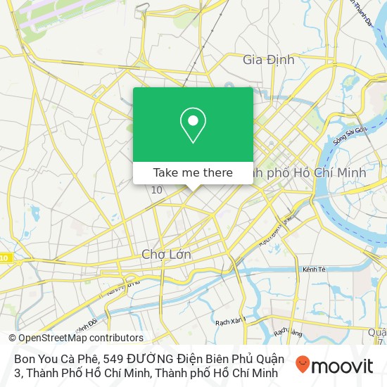 Bản đồ Bon You Cà Phê, 549 ĐƯỜNG Điện Biên Phủ Quận 3, Thành Phố Hồ Chí Minh