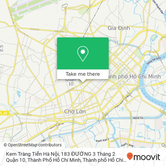 Bản đồ Kem Tràng Tiền Hà Nội, 183 ĐƯỜNG 3 Tháng 2 Quận 10, Thành Phố Hồ Chí Minh