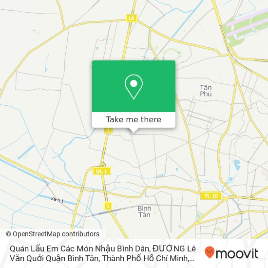 Bản đồ Quán Lẩu Em Các Món Nhậu Bình Dân, ĐƯỜNG Lê Văn Quới Quận Bình Tân, Thành Phố Hồ Chí Minh