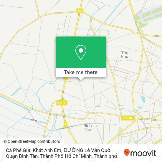 Bản đồ Cà Phê Giải Khát Anh Em, ĐƯỜNG Lê Văn Quới Quận Bình Tân, Thành Phố Hồ Chí Minh