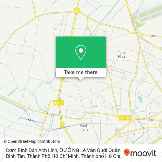 Bản đồ Cơm Bình Dân Anh Linh, ĐƯỜNG Lê Văn Quới Quận Bình Tân, Thành Phố Hồ Chí Minh