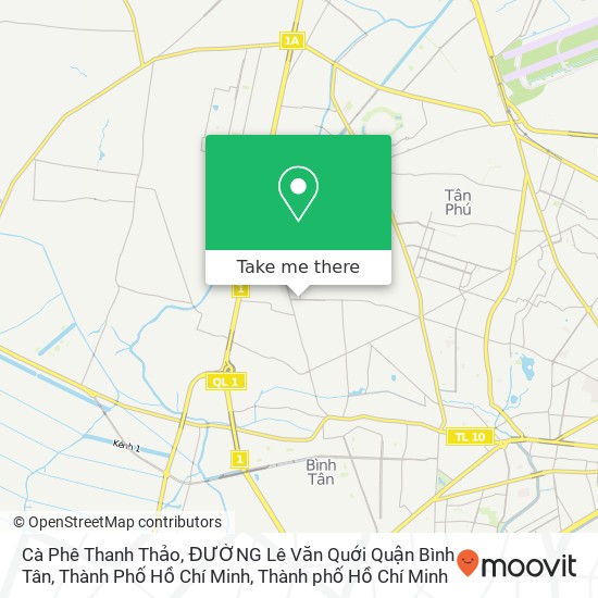 Bản đồ Cà Phê Thanh Thảo, ĐƯỜNG Lê Văn Quới Quận Bình Tân, Thành Phố Hồ Chí Minh
