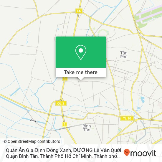 Bản đồ Quán Ăn Gia Định Đồng Xanh, ĐƯỜNG Lê Văn Quới Quận Bình Tân, Thành Phố Hồ Chí Minh