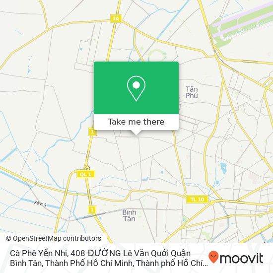 Bản đồ Cà Phê Yến Nhi, 408 ĐƯỜNG Lê Văn Quới Quận Bình Tân, Thành Phố Hồ Chí Minh